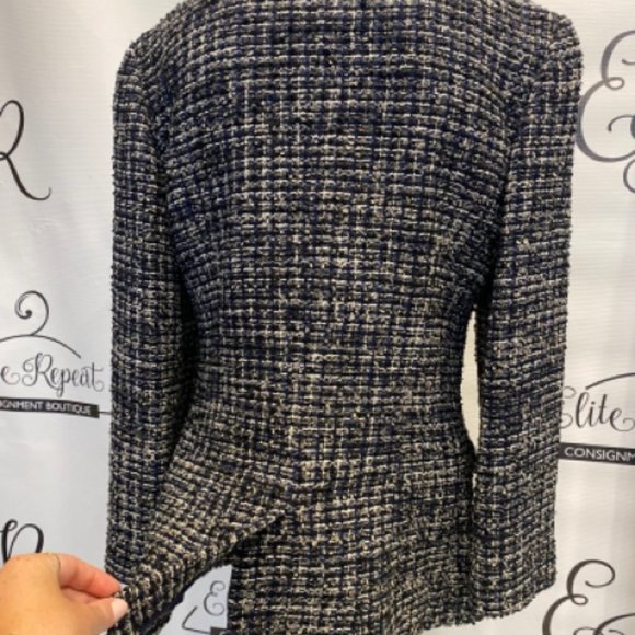 Chanel Jacket Navy Tweed Sz 40 Jacket - Picture 9 of 12